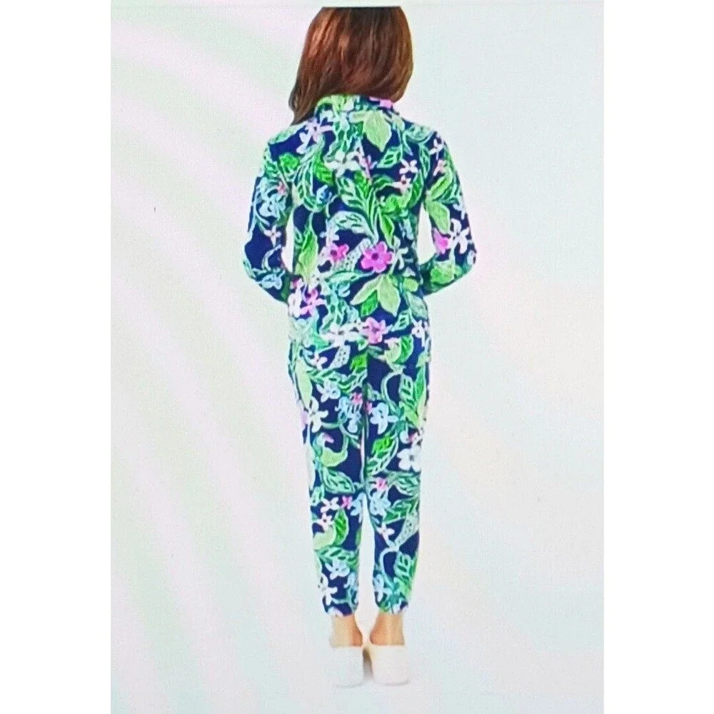 Lilly Pulitzer Velour Set Girls Little Skipper Popover /Mallie Pant L 9-10